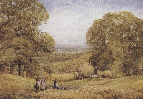 henry john sylvester stannard Children at the Edge of a Hay field (mk37) oil painting picture